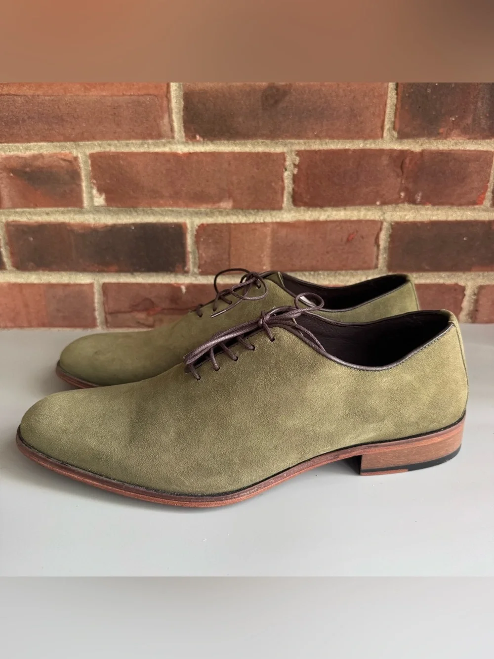 Marc Joseph New York Gold Collection Olive Suede Oxford Dress Shoes Men’s US 10M